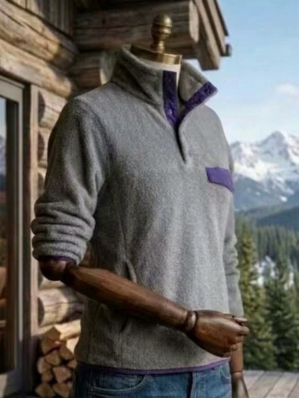 Patagonia Re-Tool Snap-T Fleece Pullover
Grey Purple Women's Large Cozy